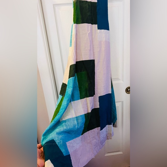 Banana Republic Cream and Teal Dress - Picture 2 of 11